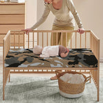 Brown And Black Camouflage Print Baby Crib Sheet