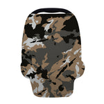 Brown And Black Camouflage Print Baby Seat Cover