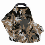 Brown And Black Camouflage Print Baby Seat Cover