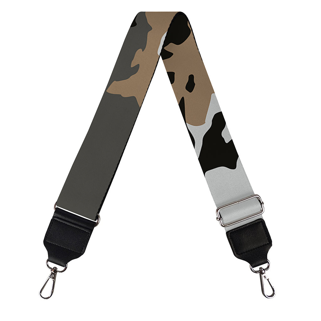 Brown And Black Camouflage Print Bag Strap