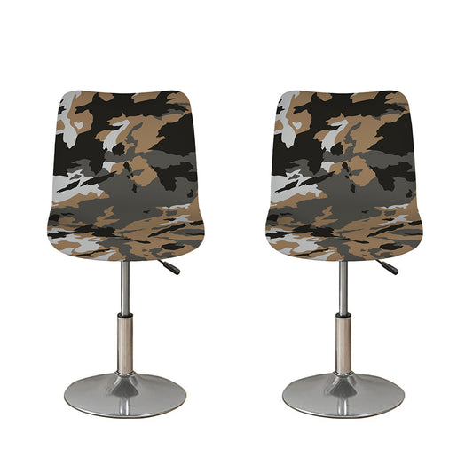 Brown And Black Camouflage Print Bar Stool Covers