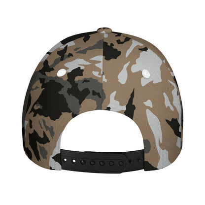Brown And Black Camouflage Print Baseball Cap