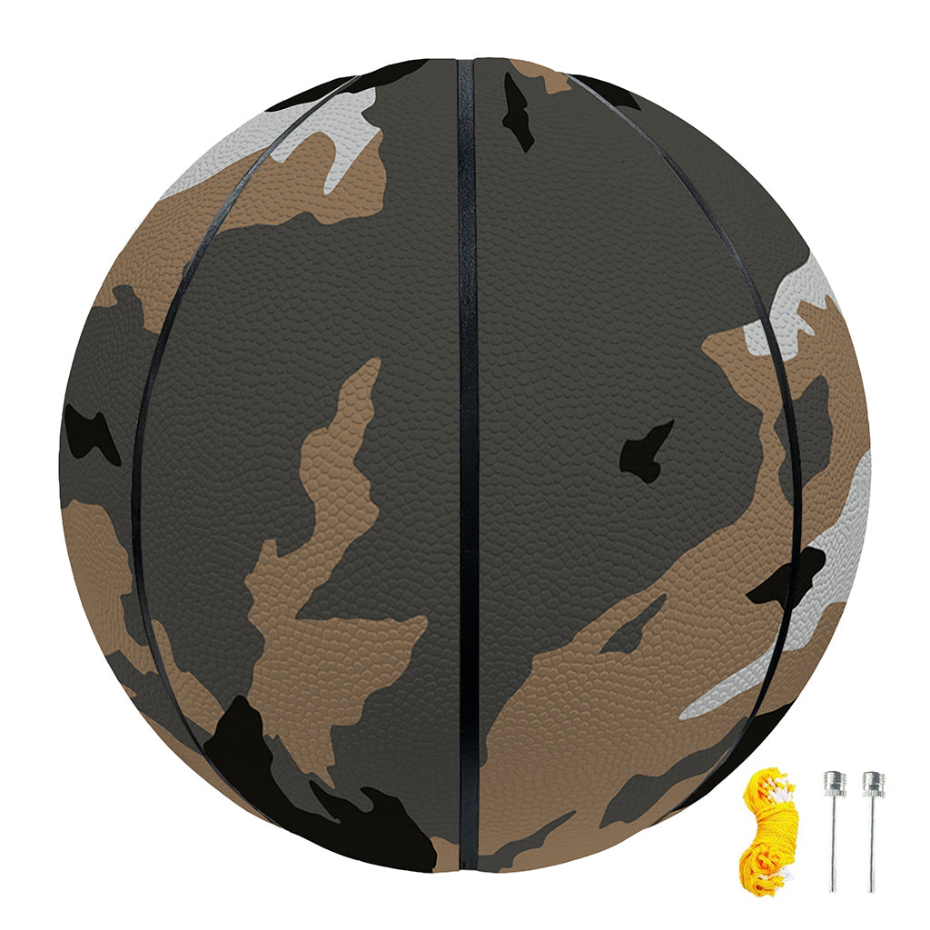 Brown And Black Camouflage Print Basketball