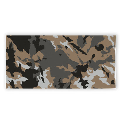 Brown And Black Camouflage Print Beach Towel