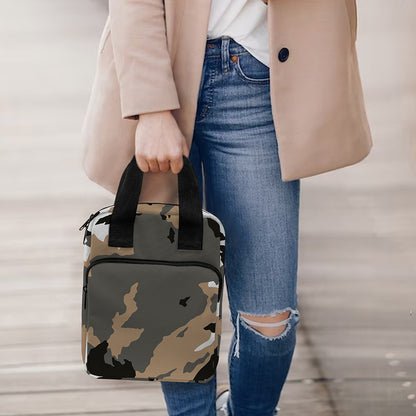 Brown And Black Camouflage Print Bible Tote Bag