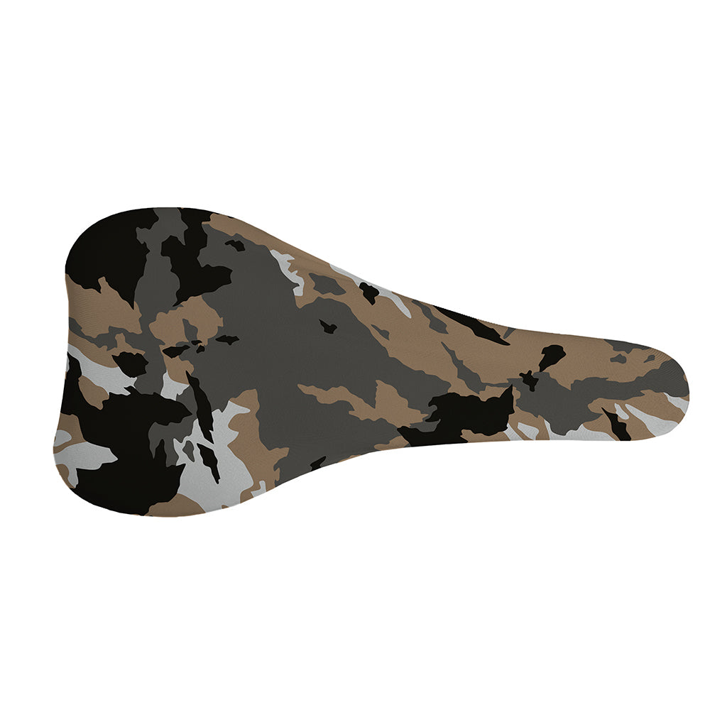 Brown And Black Camouflage Print Bicycle Seat Cover