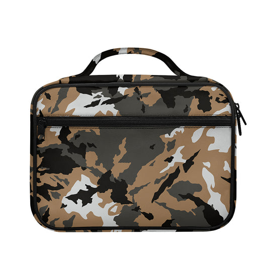 Brown And Black Camouflage Print Briefcase Bible Bag