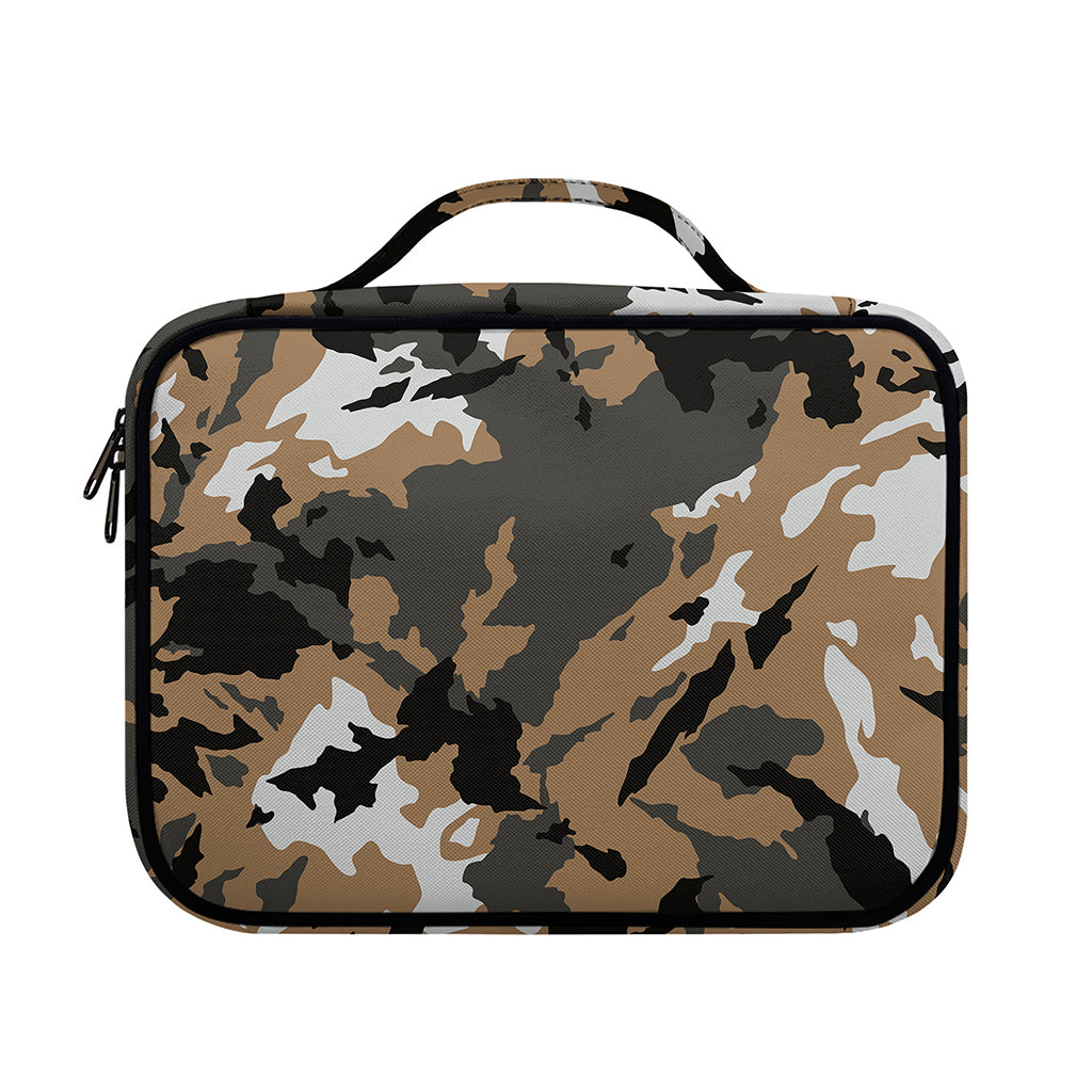 Brown And Black Camouflage Print Briefcase Bible Bag