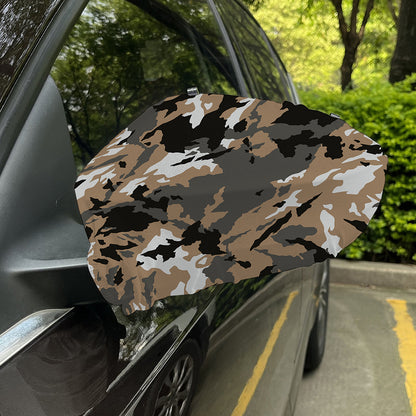 Brown And Black Camouflage Print Car Side Mirror Covers