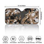 Brown And Black Camouflage Print Car Windshield Sun Shade