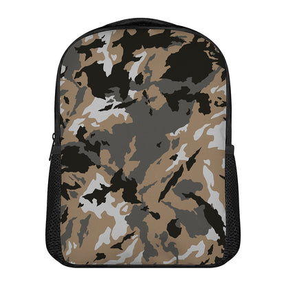Brown And Black Camouflage Print Casual Backpack