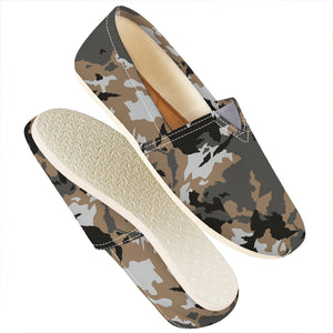 Brown And Black Camouflage Print Casual Shoes