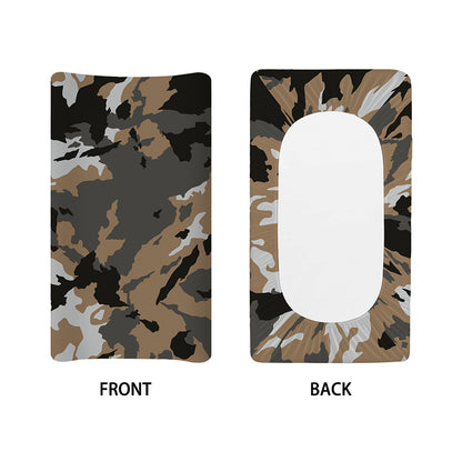 Brown And Black Camouflage Print Changing Pad Cover