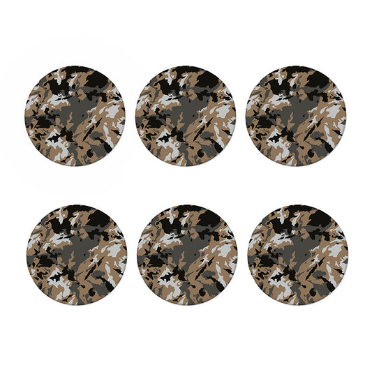 Brown And Black Camouflage Print Coaster Set