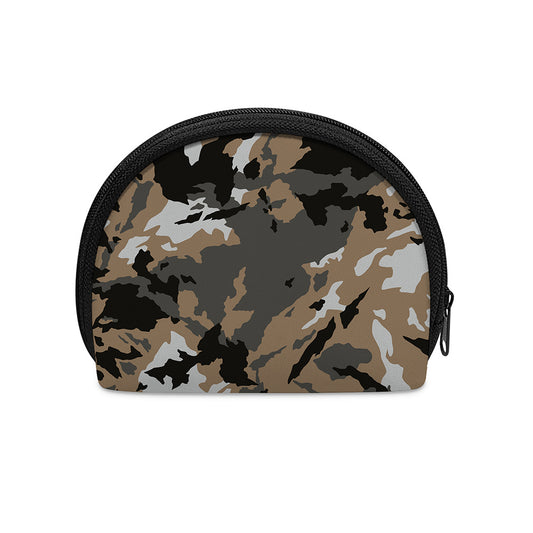 Brown And Black Camouflage Print Coin Purse