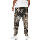 Brown And Black Camouflage Print Cotton Pants