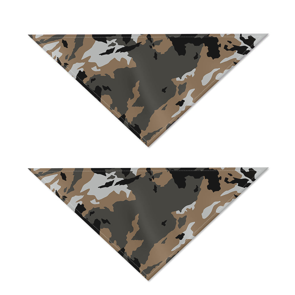 Brown And Black Camouflage Print Dog Bandana