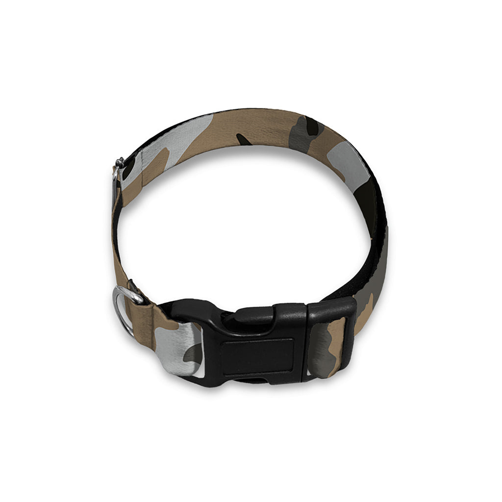 Brown And Black Camouflage Print Dog Collar