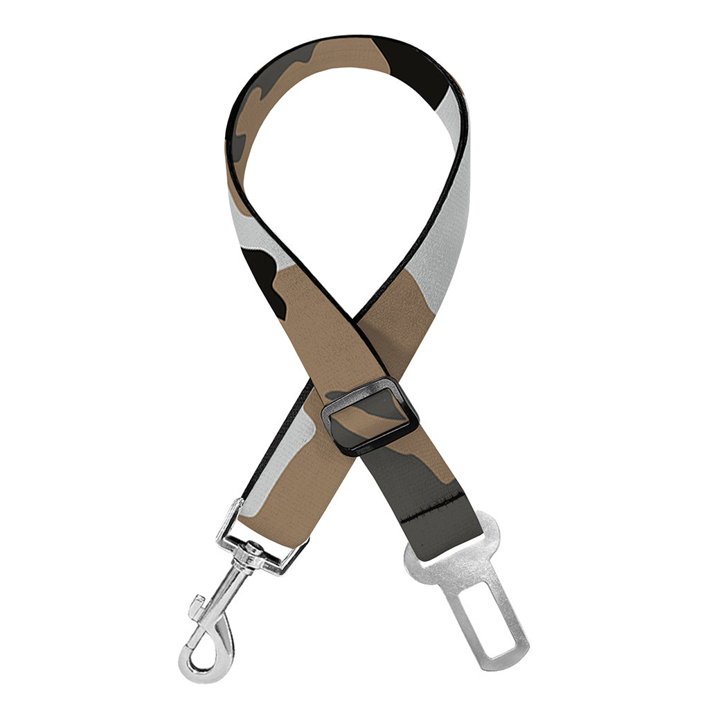 Brown And Black Camouflage Print Dog Seat Belt