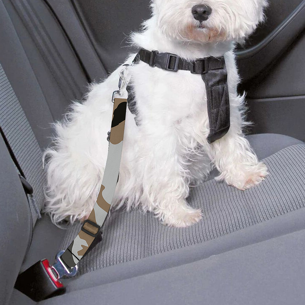 Brown And Black Camouflage Print Dog Seat Belt