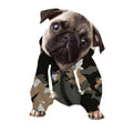 Brown And Black Camouflage Print Dog Zip Up Hoodie