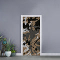 Brown And Black Camouflage Print Door Sticker