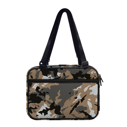Brown And Black Camouflage Print Double Strap Bible Bag