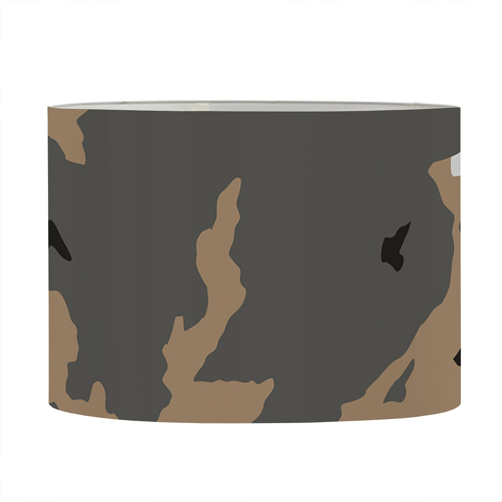 Brown And Black Camouflage Print Drum Lamp Shade