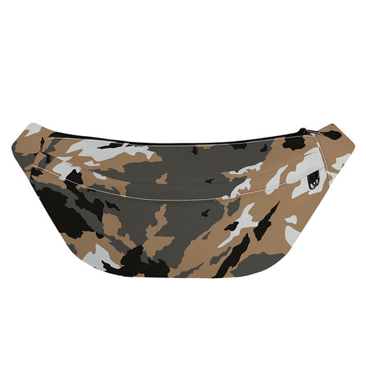Brown And Black Camouflage Print Fanny Pack