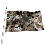 Brown And Black Camouflage Print Flag