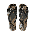 Brown And Black Camouflage Print Flip Flops