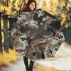 Brown And Black Camouflage Print Foldable Umbrella