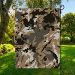 Brown And Black Camouflage Print Garden Flag