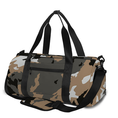 Brown And Black Camouflage Print Gym Bag