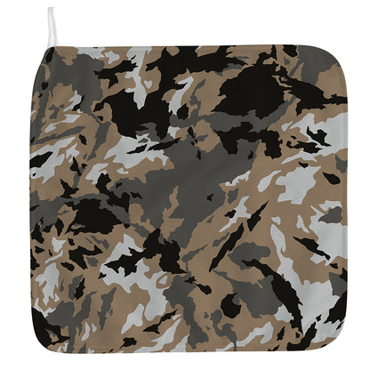 Brown And Black Camouflage Print Hand Towel