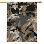 Brown And Black Camouflage Print House Flag