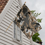 Brown And Black Camouflage Print House Flag