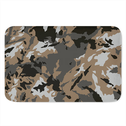 Brown And Black Camouflage Print Indoor Door Mat