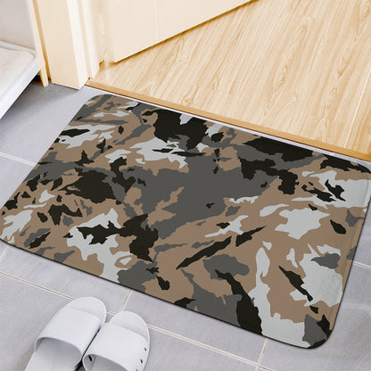 Brown And Black Camouflage Print Indoor Door Mat