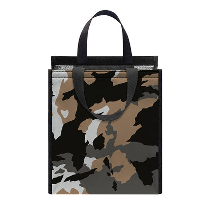 Brown And Black Camouflage Print Insulated Lunch Tote