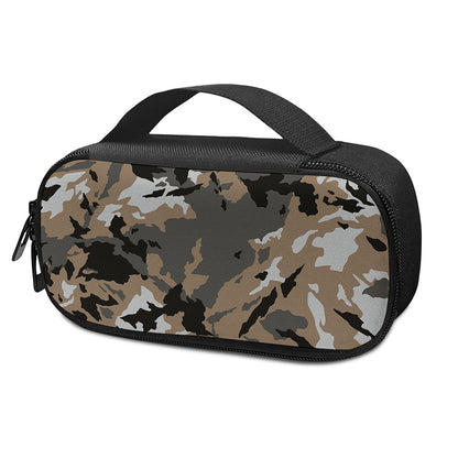 Brown And Black Camouflage Print Insulin Cooler Travel Case