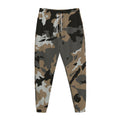 Brown And Black Camouflage Print Jogger Pants