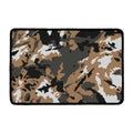 Brown And Black Camouflage Print Kitchen Mat