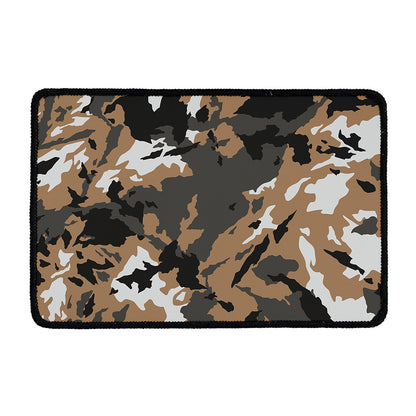 Brown And Black Camouflage Print Kitchen Mat
