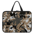 Brown And Black Camouflage Print Laptop Sleeve With Handle