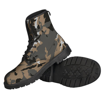 Brown And Black Camouflage Print Backpack