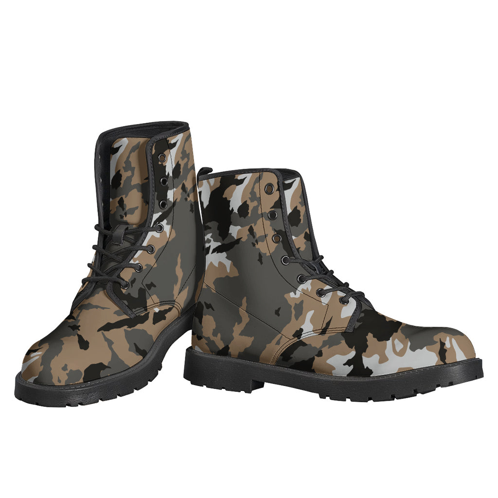 Brown And Black Camouflage Print Backpack