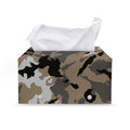 Brown And Black Camouflage Print Leather Tissue Box Cover