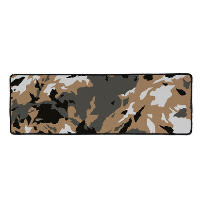 Brown And Black Camouflage Print Long Kitchen Mat