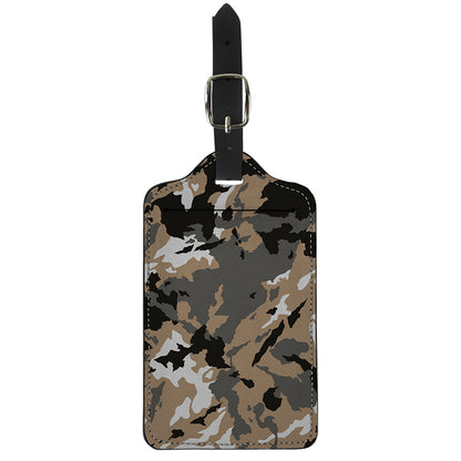 Brown And Black Camouflage Print Luggage Tag